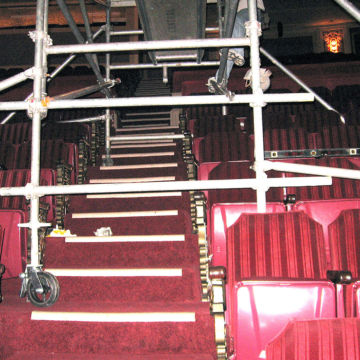rolling scaffold high clearance theater seating