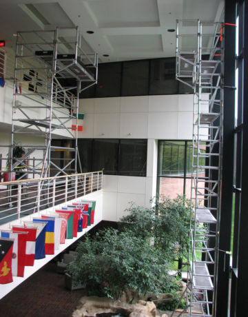 Scaffold for lighting painting and ceiling repair