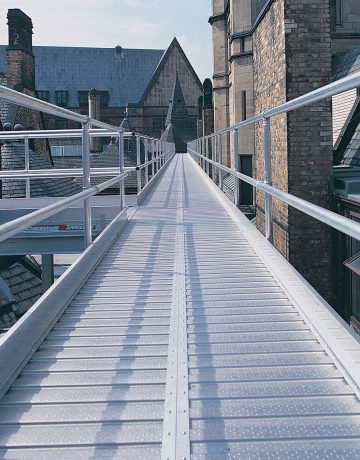 Shoring system temporary fall protection